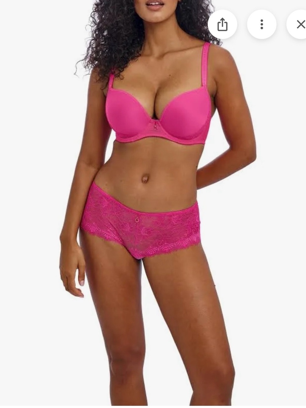 Freya Hot Pink Underwire Bra & Lace Boyshorts